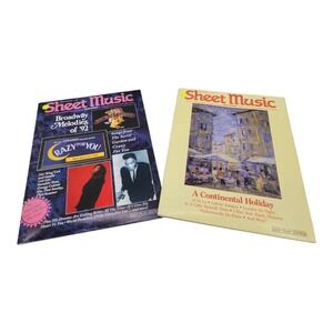 Vintage 1992 Sheet Music Magazine Bundle Broadway Melodies & Continental Holiday